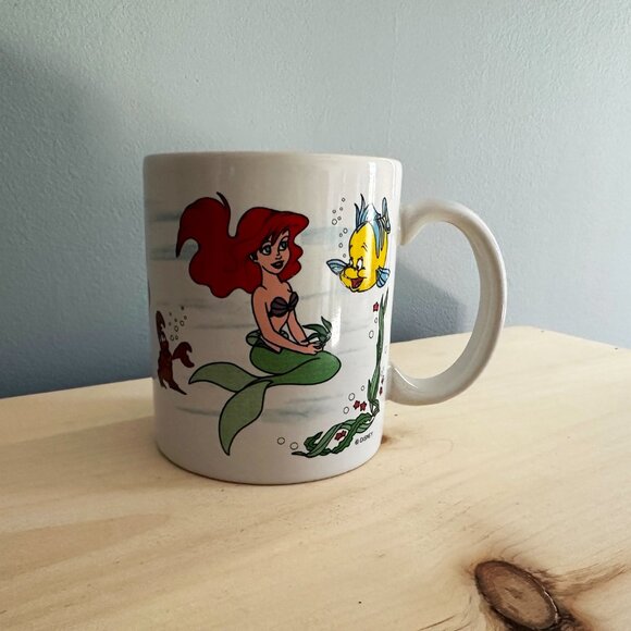 Vintage Disney The Little Mermaid Mug | Rare | Ft. King Triton Ursula Flounder - Picture 2 of 10
